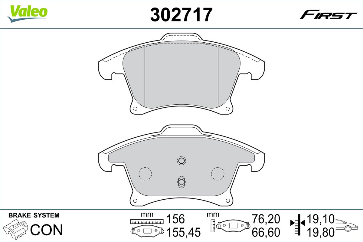 VALEO Fékbetét, mind 302717_VALEO